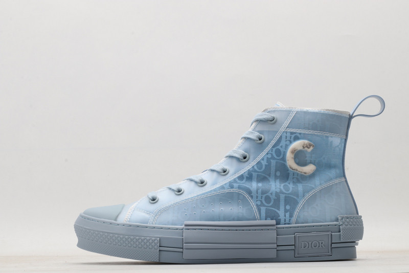 dio* b23 oblique high-top white sneaker