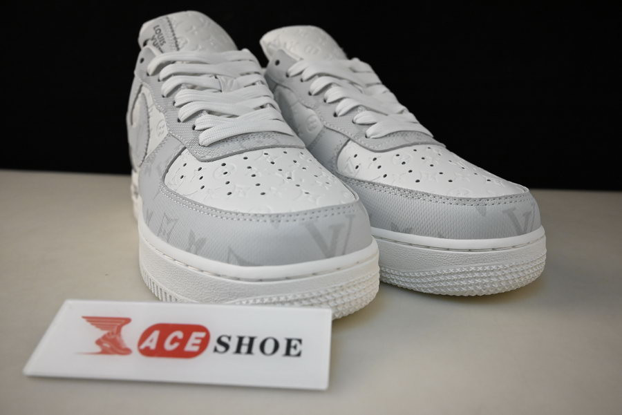 2022 lvt x nike air force 1 07 low white grey ld4631-201