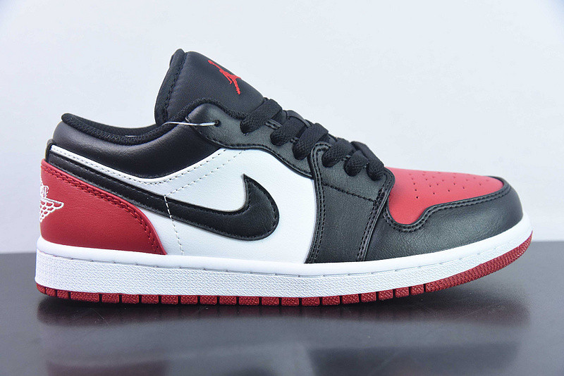 nike air jordan 1 low bred toe 2.0 (gs) 553560-161
