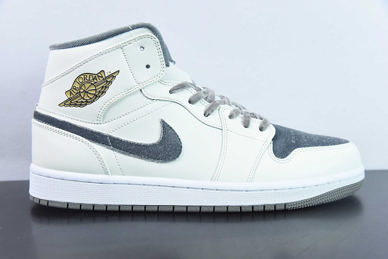 air jordan 1 mid gs "grey velvet toe" fb9899-100