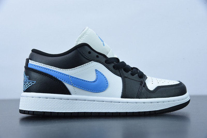 wmns air jordan 1 low ''black university blue'' dc0774-041